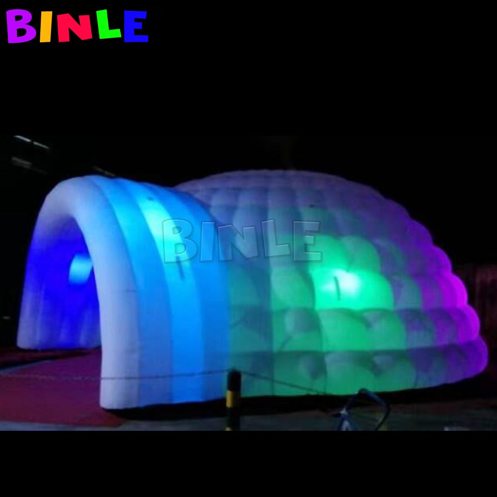 Modual 8m Giant Inflatable Dome Tent With Led Lighting For Event Gazebo Blow Up White Igloo Garden Dance House Party Pavilion Sale