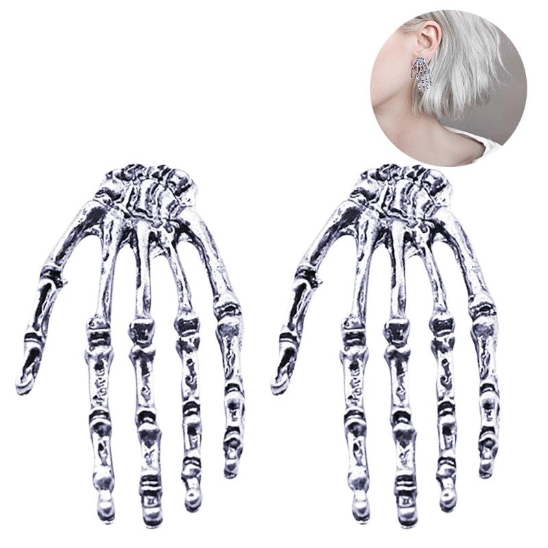 Stud 1Pair Skull Bone Skeleton Hand Halloween Earring Cool Ear Goth Punk Rock Women, Golden;silver
Stud 1Pair Skull Bone Skeleton Hand Halloween Earring Cool Ear Goth Punk Rock Women, Golden;silver
