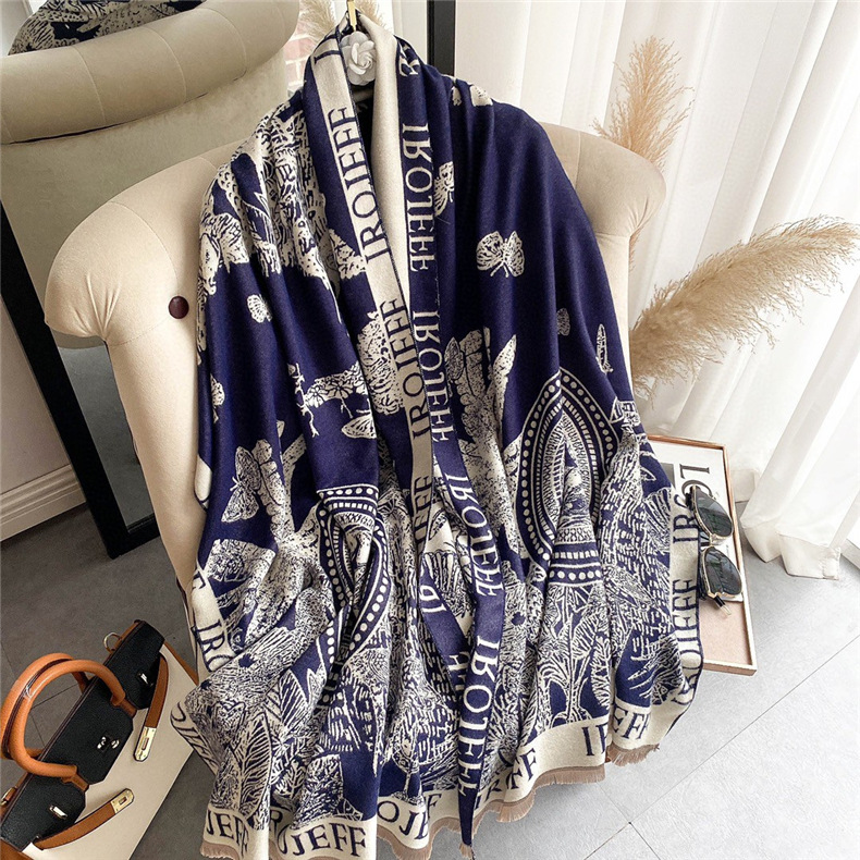 Cashmere Winter Scarf Women Floral Print Pashmina Shawls Wraps Foulard Female Hijab Thick Blanket Scarves 180x65cm
Cashmere Winter Scarf Women Floral Print Pashmina Shawls Wraps Foulard Female Hijab Thick Blanket Scarves 180x65cm