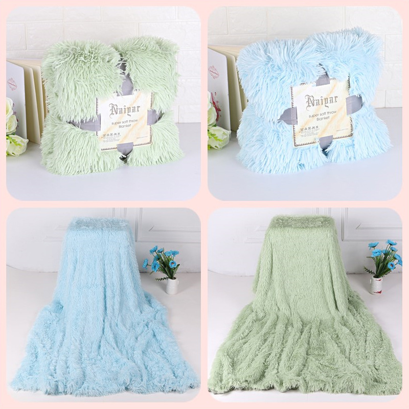 Fur Faux With Fluffy Throw Blanket Bed Sofa Bedspread Long Shaggy Soft Warm Bedding Sheet Cozy Blankets GGE2201 Free shipping