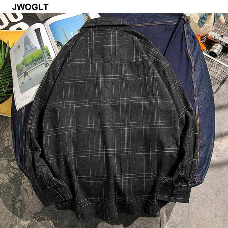 Autumn Fashion Men Shirts Regular Fit Male Shirt Long Sleeve Cotton Black Khaki Green Men's Plaid Shirt 4XL 5XL 210528