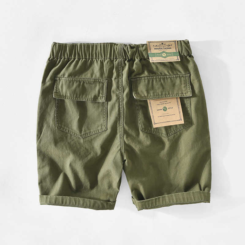 Summer Men's Solid Color Cotton Casual Shorts GA-T108 210713