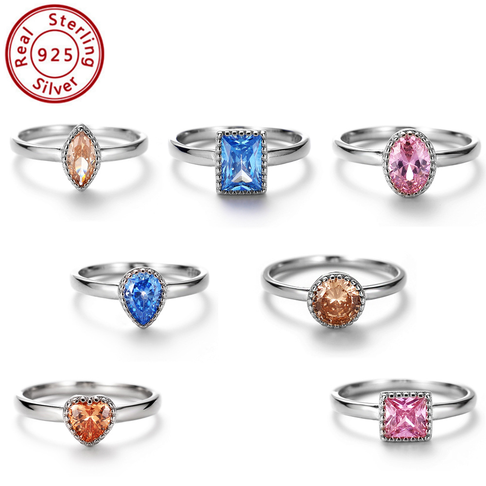 925 Sterling Silver 18K White Gold Plated Ring Mounts Square Oval Round Zirconia Topaz Wedding Engagement Rings For Women Finger
925 Sterling Silver 18K White Gold Plated Ring Mounts Square Oval Round Zirconia Topaz Wedding Engagement Rings For Women Finger