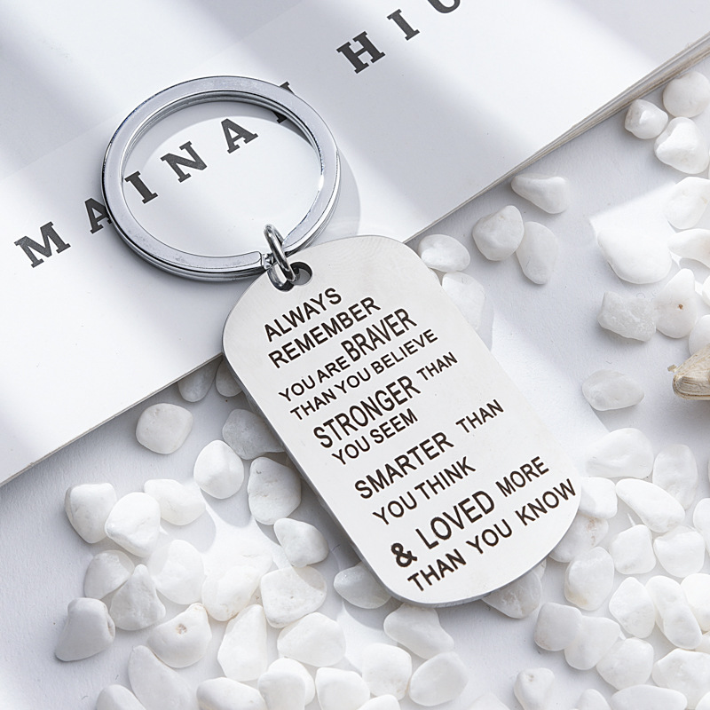 Stainless Steel Key Chain Ring You are Braver Stronger Smarter Than You Think Pendant Keychain For Family Friend Lover Gift-Z 227 R2, Bronze;silver
Stainless Steel Key Chain Ring You are Braver Stronger Smarter Than You Think Pendant Keychain For Family Friend Lover Gift-Z 227 R2, Bronze;silver