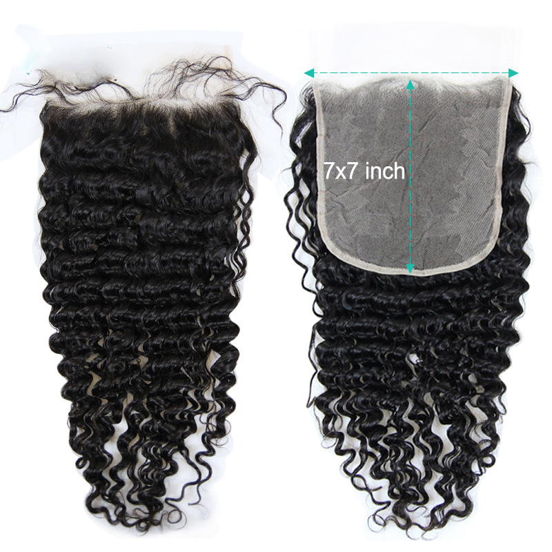 7x7 HD Lace Closures 10A Deep Wave Pre-Plucked Brazilian Indian Virgin Human Hair 14-20 inch, Natural color
7x7 HD Lace Closures 10A Deep Wave Pre-Plucked Brazilian Indian Virgin Human Hair 14-20 inch, Natural color