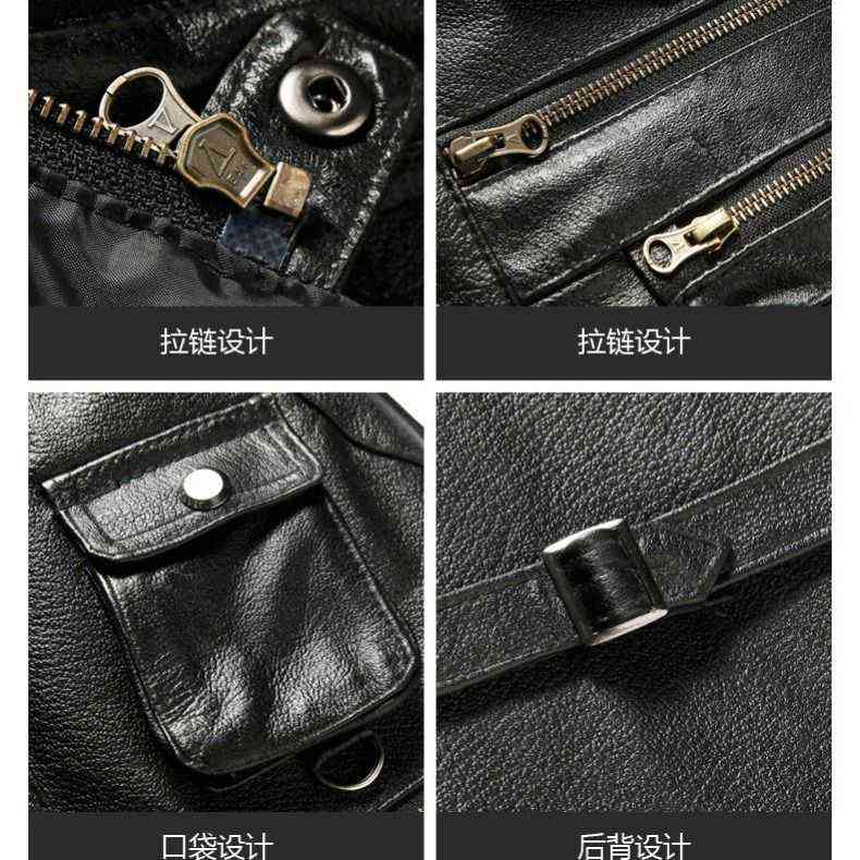 Cowhide Genuine Leather Vest Men Brown Waistcoat Male Sleeveless Jacket Thick Motorcycle plus size Vest Multi Pocket Zipper 211119