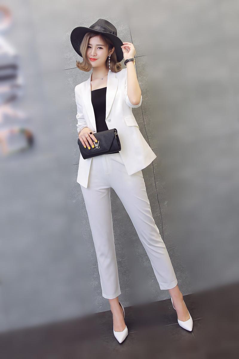 Women's Tracksuits Women Spring Fashion 2 Piece Sets Long Sleeve Blazer And Pencil Pants Elegant Korean Office Female Clothes Suit Lady Vest
