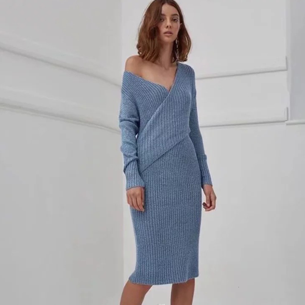 2021 New Women Vintage Long Sleeve v Neck Cross Bandage Knitted Female Sheath Bodycon Ladies Elegant Wrap R8co, Blue
2021 New Women Vintage Long Sleeve v Neck Cross Bandage Knitted Female Sheath Bodycon Ladies Elegant Wrap R8co, Blue