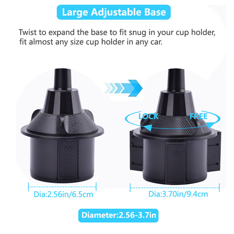 Universal Car Cup Mount Mobile Phone Holder Stand Adjustable Angle Cradle for iPhone 5/6/7/8 Pus XR XS Cellphone GPS PSP for Tesla Model 3 Y X S BMW B