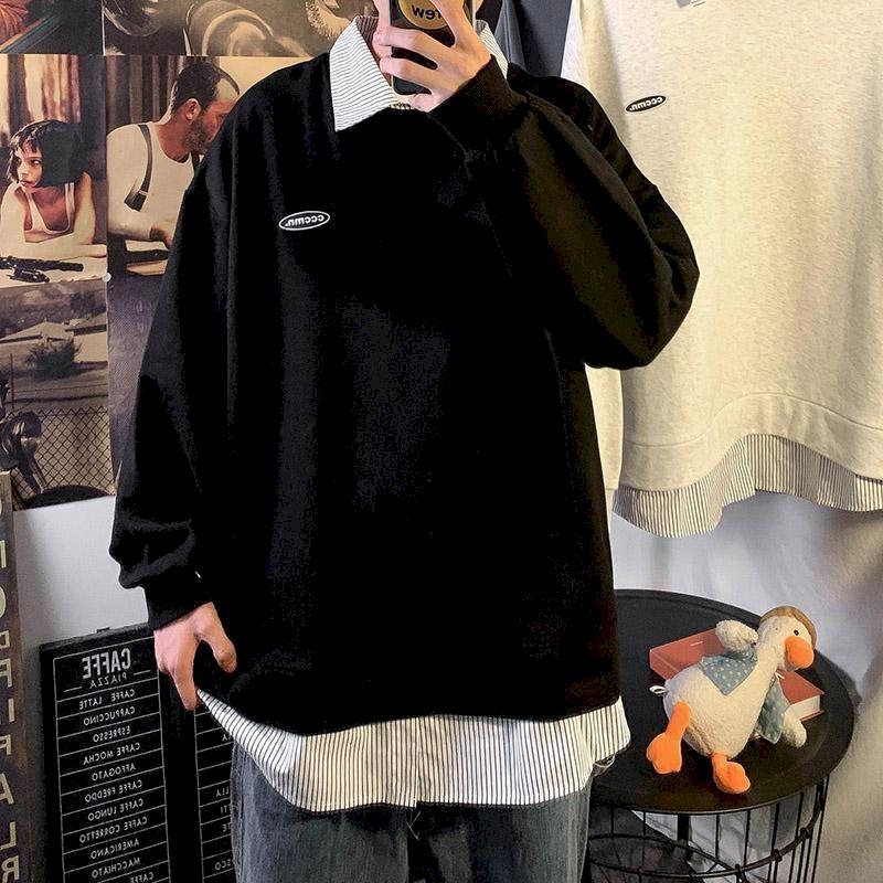 Men's Hoodies & Sweatshirts Preppy Style Hoodie Oversized Fake Two-piece Men Women Loose Casual Stitching Stripe Shirt Male Clothes Tops, Black
Men's Hoodies & Sweatshirts Preppy Style Hoodie Oversized Fake Two-piece Men Women Loose Casual Stitching Stripe Shirt Male Clothes Tops, Black