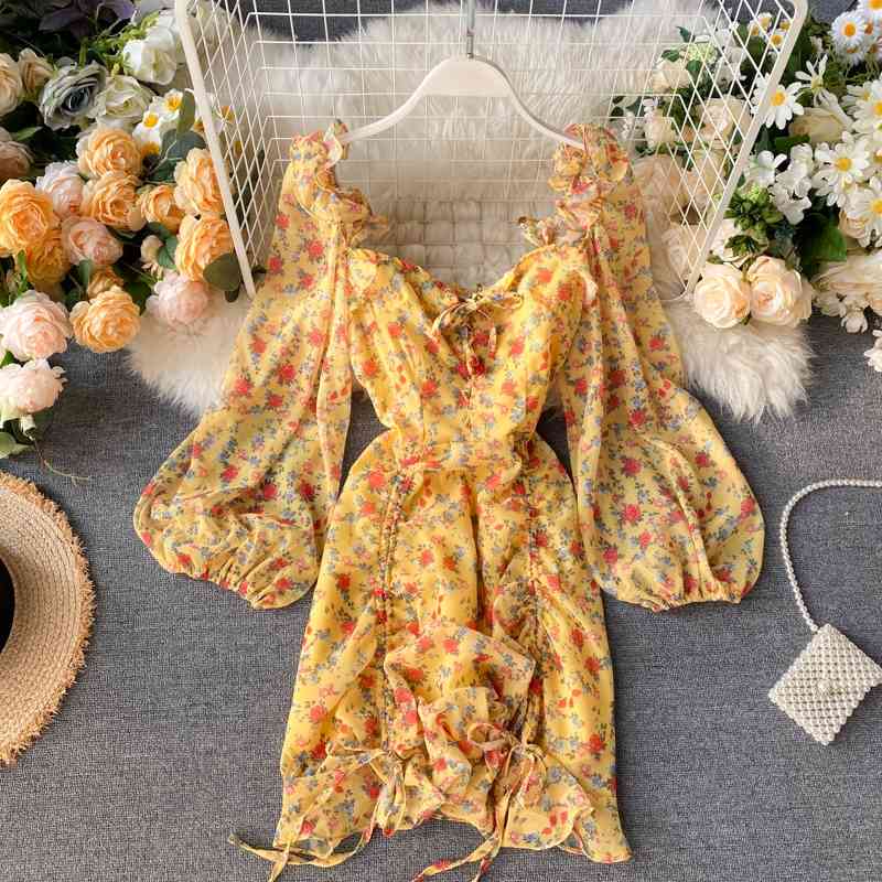 Women Short Dress Spring Autumn Puff Sleeve Vintage Floral Printed Boho es Ladies Elegant Ruffles Chiffon Vestido 210602
Women Short Dress Spring Autumn Puff Sleeve Vintage Floral Printed Boho es Ladies Elegant Ruffles Chiffon Vestido 210602