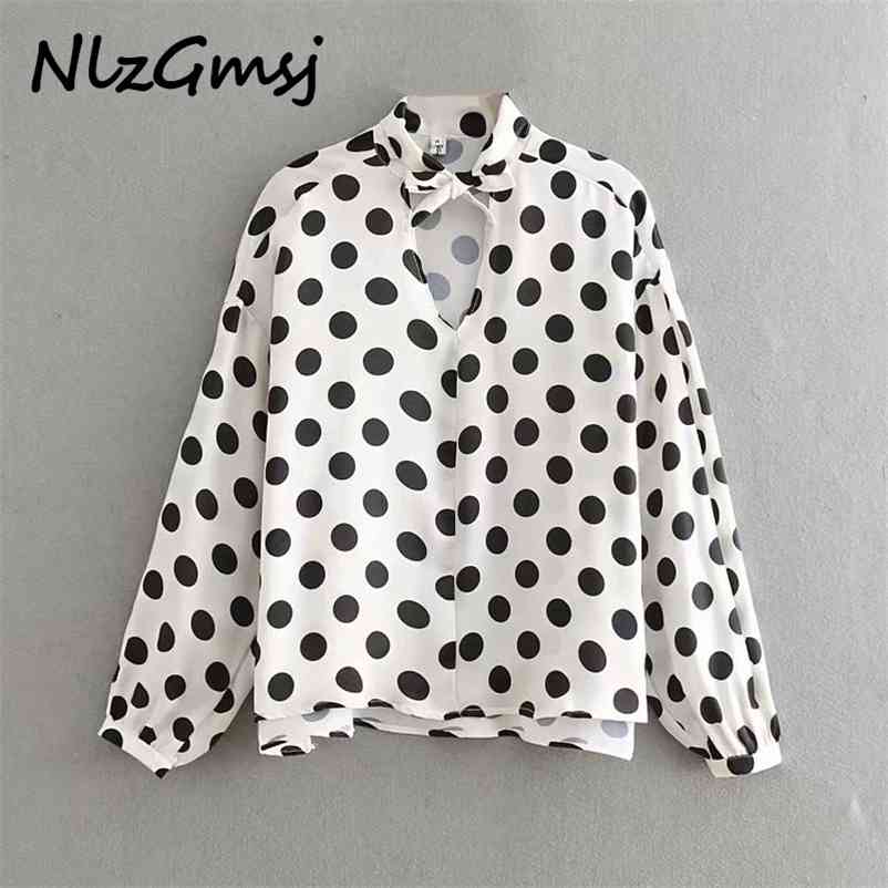 Blouse Women Fashion Lmitate Silk Polka Dot Bowknot Ribbon Shirt Female Long Sleeve Blouses Chic Tops 210628, As picture
Blouse Women Fashion Lmitate Silk Polka Dot Bowknot Ribbon Shirt Female Long Sleeve Blouses Chic Tops 210628, As picture