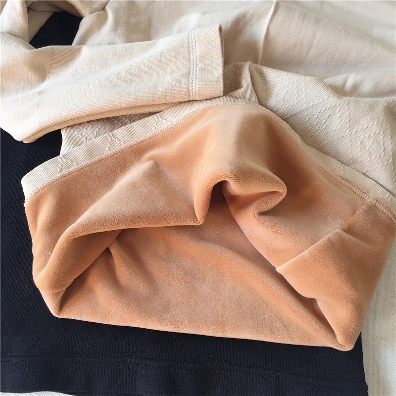 Women Autumn Winter T Shirt Slim Warm Thick Velvet T-Shirts Tees Female Long Sleeve Bottoming Shirt Underwear Tops T200110