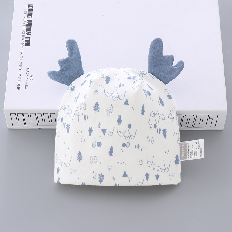 Spring and Autumn 0-3 Months Newborn Baby Cap Double-layer Cartoon Shaped Head Cap