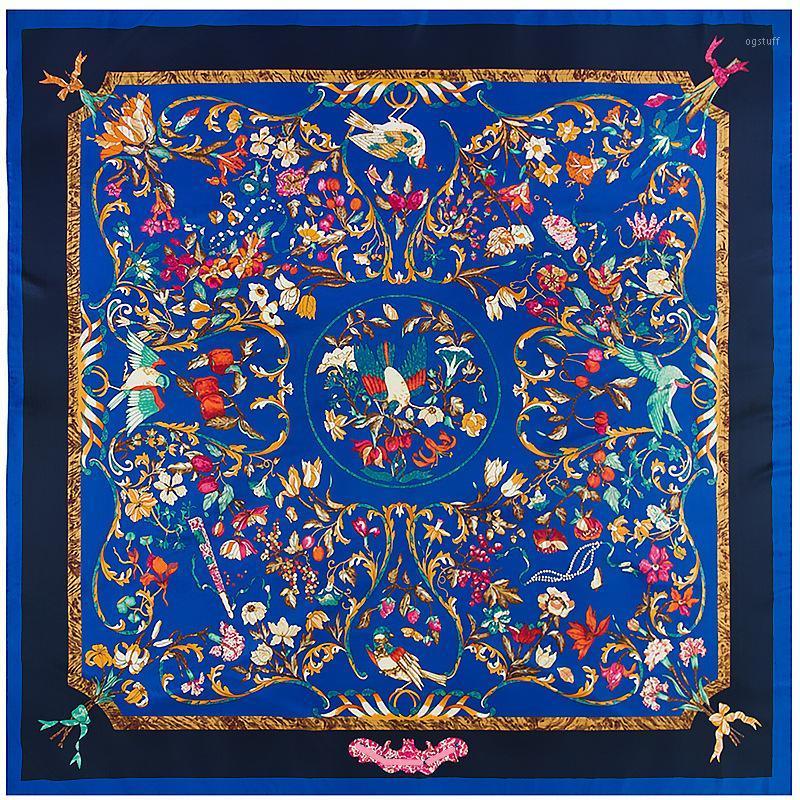 Scarves 130 Silk Twill Birds Flower Print Scarf For Women Headband Large Square Female Shawl Hijab Wraps, Blue;gray
Scarves 130 Silk Twill Birds Flower Print Scarf For Women Headband Large Square Female Shawl Hijab Wraps, Blue;gray