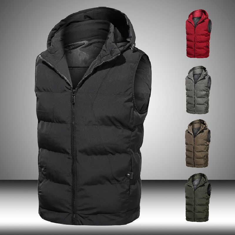 Fashion Mens Jacket Winter Hooded Sleeveless Vest Thermal Soft cotton Coats Thicken Casual Solid color Waistcoat Male Windbreak 210603, Mg7626black
Fashion Mens Jacket Winter Hooded Sleeveless Vest Thermal Soft cotton Coats Thicken Casual Solid color Waistcoat Male Windbreak 210603, Mg7626black