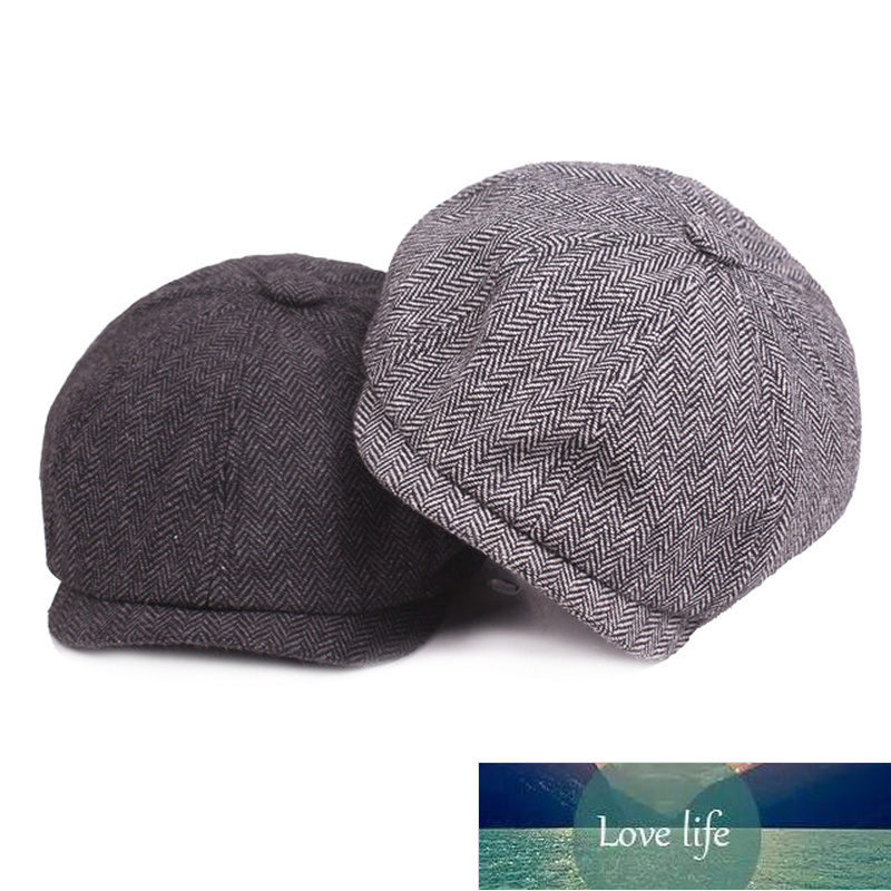 Men Tweed Newsboy Hat Beret Herringbone Gatsby Hats Street Caps Peaked Octagonal Brim Caps Winter Spring Vintage British Berets Factory price expert d