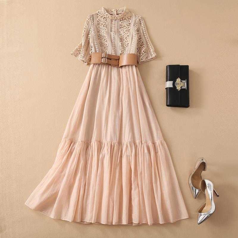 HIGH QUALITY Fashion Celebrity Summer WomenElegant Water Soluble Lace Patchwork Belt Ruffles Beige Guipure Long Dress 210526, Apricot
HIGH QUALITY Fashion Celebrity Summer WomenElegant Water Soluble Lace Patchwork Belt Ruffles Beige Guipure Long Dress 210526, Apricot