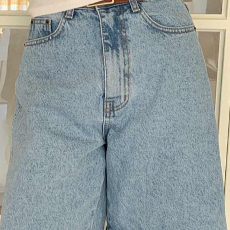 Summer High Waist Half Jeans Pants Korean Causal Demin Trousers Women Fashion Mujer Pantalones 6G968 210603