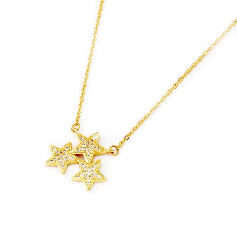 Pendant Necklaces Three Stars Necklace Gifts For Women Crystal Jewelry Stainless Steel Chain Gold Color Pentagram Rhinestone Choker
Pendant Necklaces Three Stars Necklace Gifts For Women Crystal Jewelry Stainless Steel Chain Gold Color Pentagram Rhinestone Choker