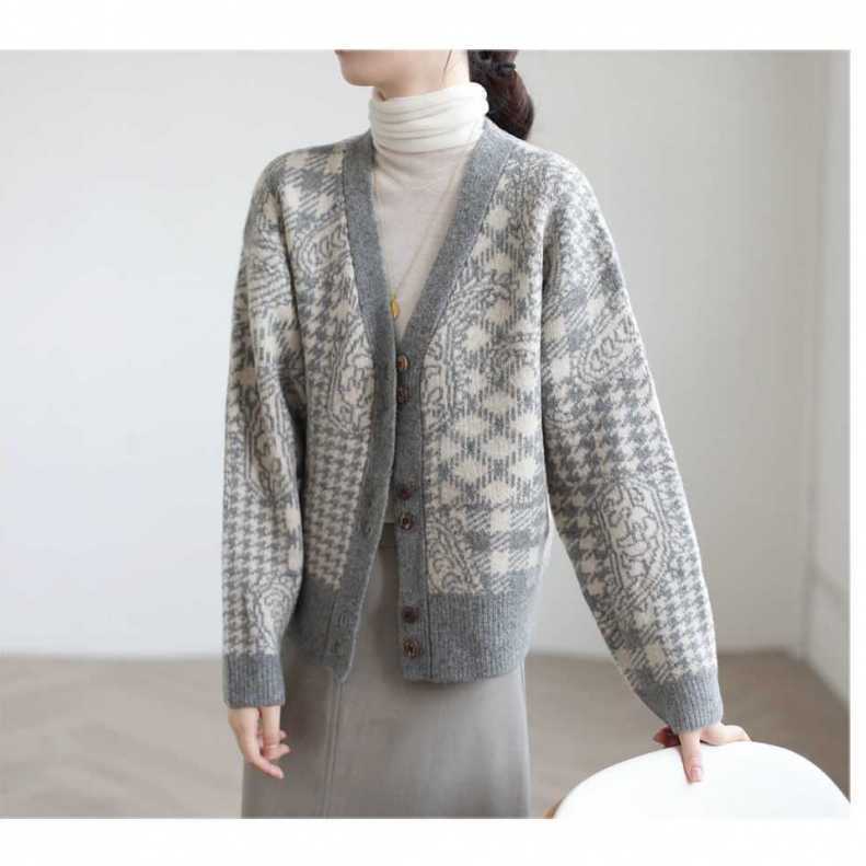H.SA Women Knitted Cardigan Sweaters Female Vintage Coat V Neck Single Breasted Knitwear Spring Autumn Solid Plaid Poncho Tops 210716