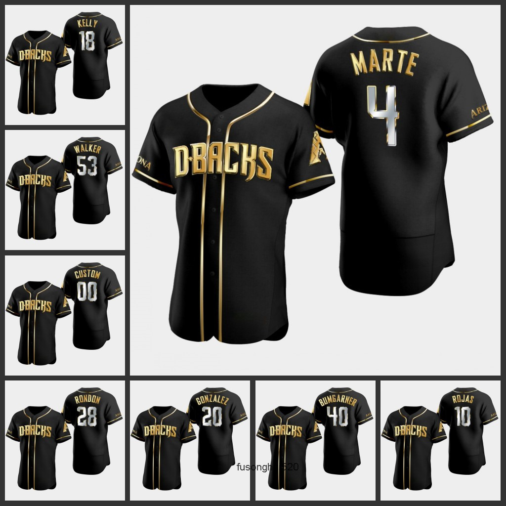 2022 Arizona's Diamondbacks Men Women Youth #40 Madison Bumgarner 4 Ketel Marte 51 Randy Johnson 10 Josh Rojas Custom Black Authentic Gold
2022 Arizona's Diamondbacks Men Women Youth #40 Madison Bumgarner 4 Ketel Marte 51 Randy Johnson 10 Josh Rojas Custom Black Authentic Gold