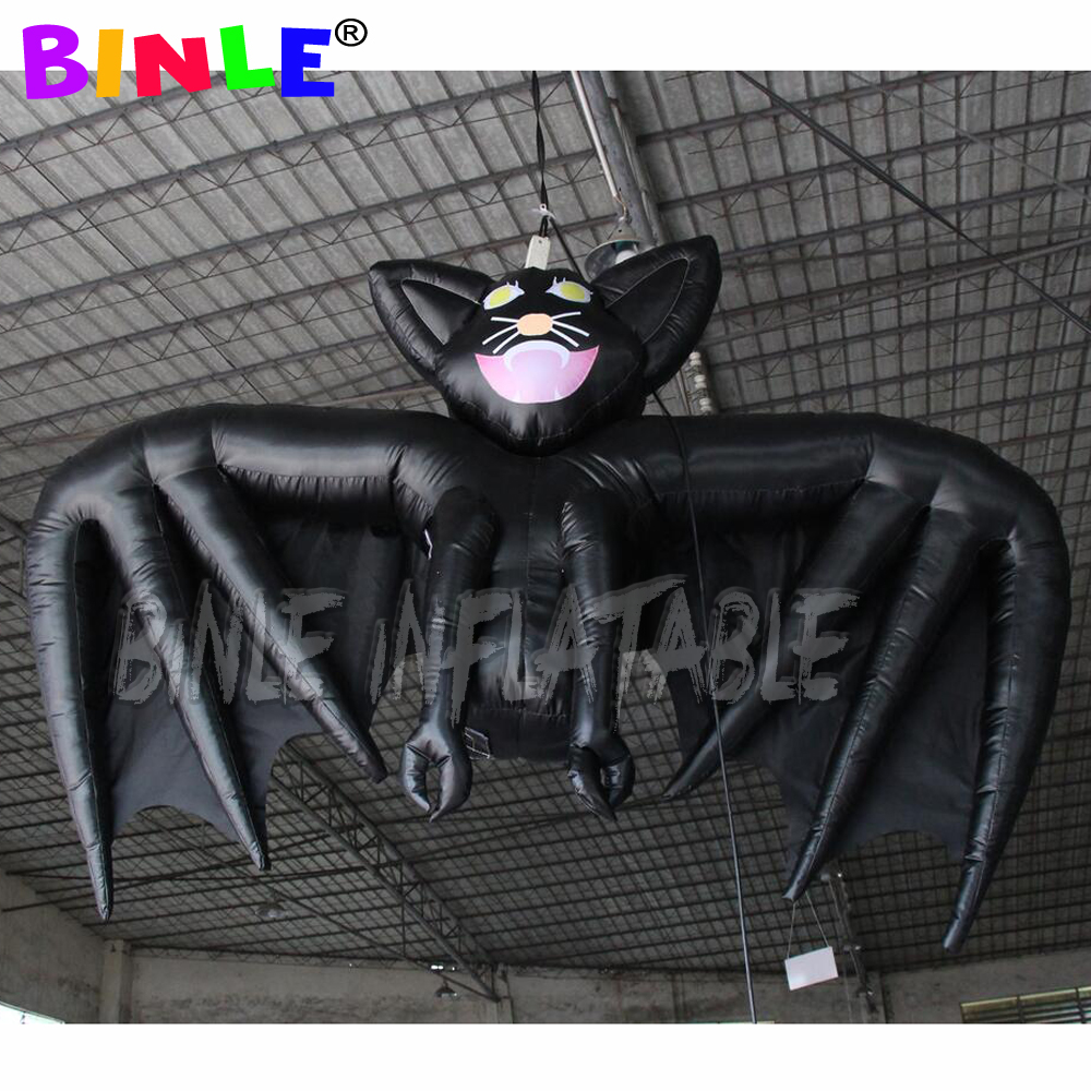 3mW giant hanging halloween inflatable bat for party event inflatables black bats decoration