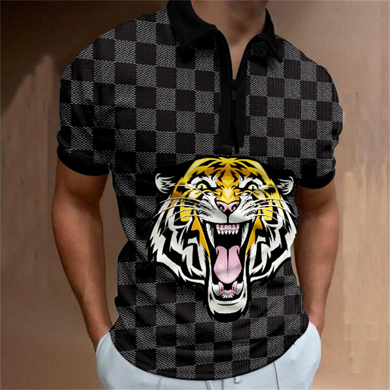 Mighty tiger pattern men's zipper polo shirt high quality comfortable breathable fashionable cool daily travel work party, Picture 1
Mighty tiger pattern men's zipper polo shirt high quality comfortable breathable fashionable cool daily travel work party, Picture 1