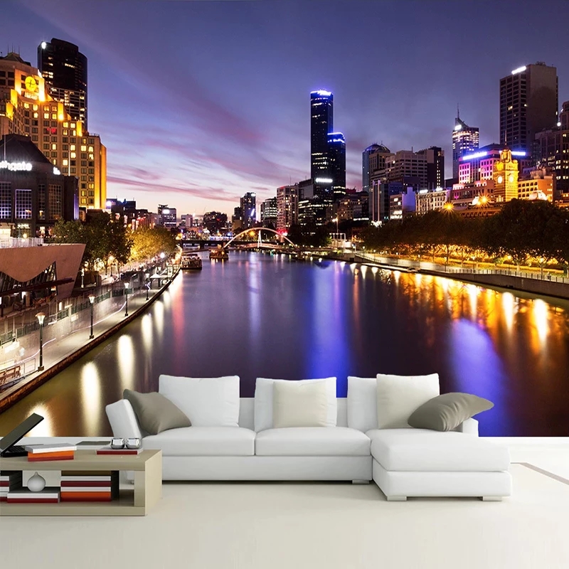 Custom Wallpaper Modern City Night Murals Restaurant Living Room Sofa TV Background Waterproof