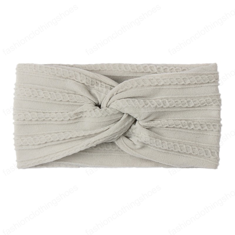 Fashion Cross Knotted Elastic Wide Hairband Toddler Solid Color Striped Nylon Headband Infant Headwear Kids Photography Props