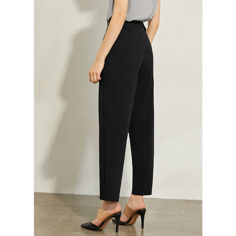 Minimalism Spring Summer Solid Chiffon Causal Women Pants Fashion High Waist Straight Ankel-length Female 12030172 210527