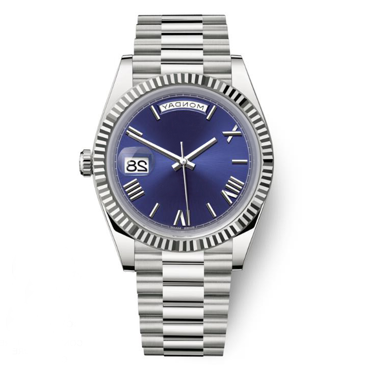 Watches Daydate Casual President Automatic Men Silver Strap Blue Dial Swiss Designer Wristwatches Day Date 40mm Montre de luxe, Slivery;brown
Watches Daydate Casual President Automatic Men Silver Strap Blue Dial Swiss Designer Wristwatches Day Date 40mm Montre de luxe, Slivery;brown