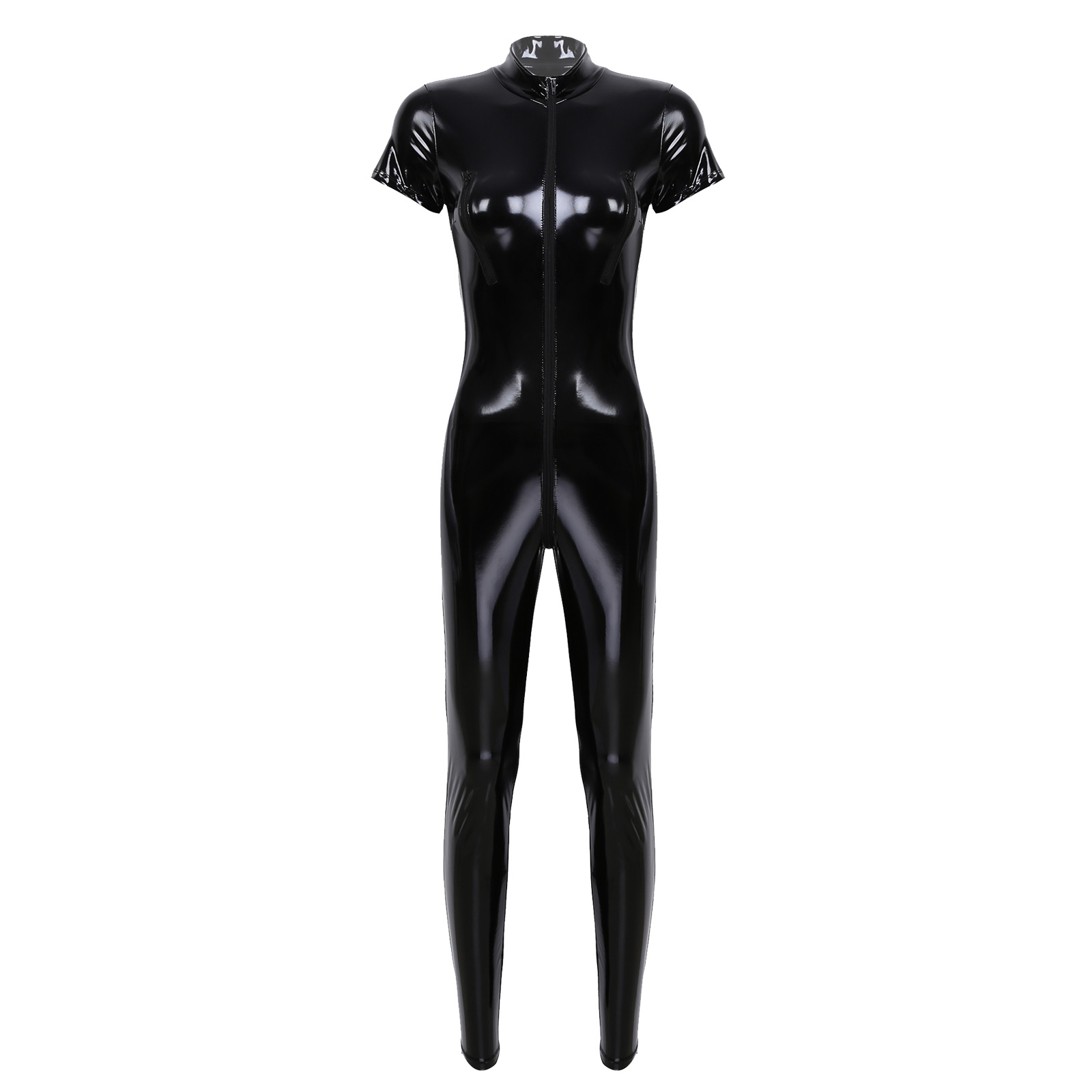 Womens Ladies Glossy Wetlook Bodycon Pole Dancing Patent Leather Stand Collar Zippered Crotch Bodysuit Sexy Clubwear Costumes
Womens Ladies Glossy Wetlook Bodycon Pole Dancing Patent Leather Stand Collar Zippered Crotch Bodysuit Sexy Clubwear Costumes