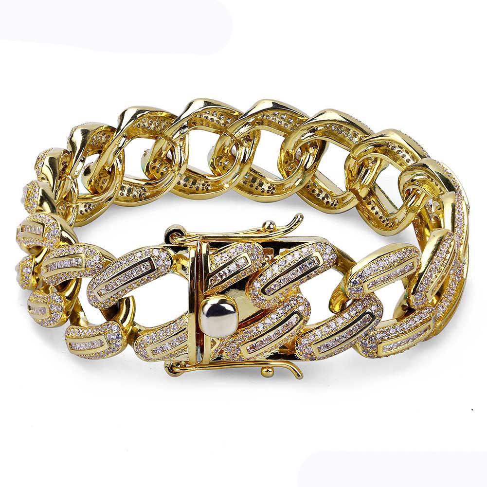 Hip Hop Men Bracelet Copper Iced Out Gold/Silver Color Plated Micro Paved CZ Stone Bracelets With 8.5 Inch Length
Hip Hop Men Bracelet Copper Iced Out Gold/Silver Color Plated Micro Paved CZ Stone Bracelets With 8.5 Inch Length