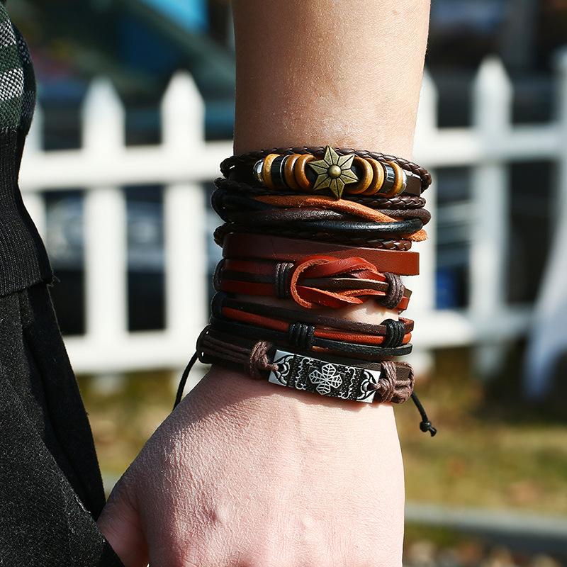 Charm Bracelets BPK016 Retro Handmade Cowhide Genuine Leather Bracelet Woven Bracelete Masculino Jewellery Set Combination Gioielli
Charm Bracelets BPK016 Retro Handmade Cowhide Genuine Leather Bracelet Woven Bracelete Masculino Jewellery Set Combination Gioielli