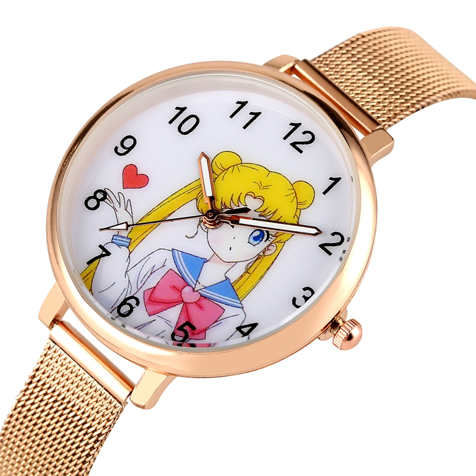 Sailor Moon Womens Bracelet Watch Fashion Rose Gold Mesh Band Quartz Ladies Clocks Female Watches Hours Gifts Relogio Feminino, Stainless band
Sailor Moon Womens Bracelet Watch Fashion Rose Gold Mesh Band Quartz Ladies Clocks Female Watches Hours Gifts Relogio Feminino, Stainless band