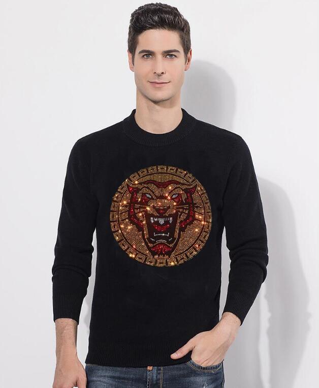 Sweater Men drill PulloversFashion Casual Autumn Winter Warm Clothes Slim Fit Diamonds, Beige
Sweater Men drill PulloversFashion Casual Autumn Winter Warm Clothes Slim Fit Diamonds, Beige