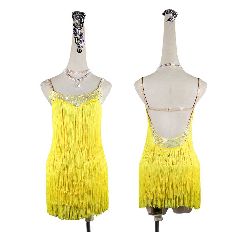 Stage Wear Yellow Latin Dance Dress Sexy Skirt Competition Dresses Costumes Performing Sparkly Fringed Adult Customize Children, Black;red
Stage Wear Yellow Latin Dance Dress Sexy Skirt Competition Dresses Costumes Performing Sparkly Fringed Adult Customize Children, Black;red