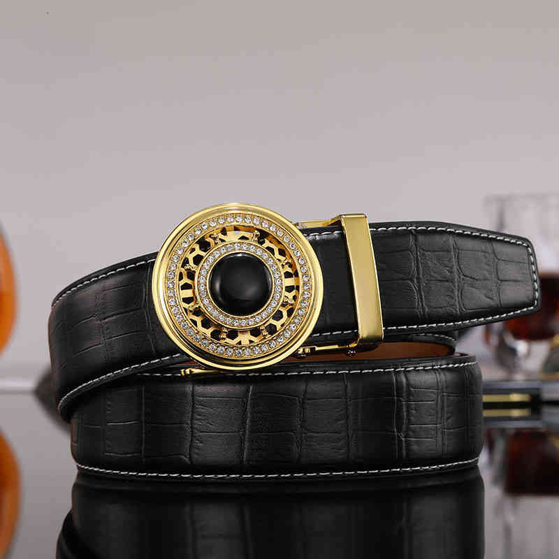 Waist Belt s Buckles Rotary Automatic Buckle Men's Cowhide Versatile Business Luck Jeans