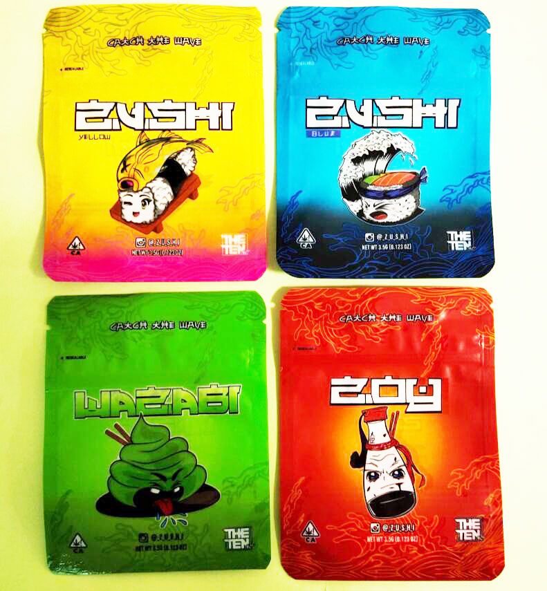 Newest zushi Mylar Flavor Bag Herb Flower Zipper Bag Zoy Dry Tobacco Retail Bag zushi mylar bags 3.5g Packaging bags Child Proof Function
Newest zushi Mylar Flavor Bag Herb Flower Zipper Bag Zoy Dry Tobacco Retail Bag zushi mylar bags 3.5g Packaging bags Child Proof Function