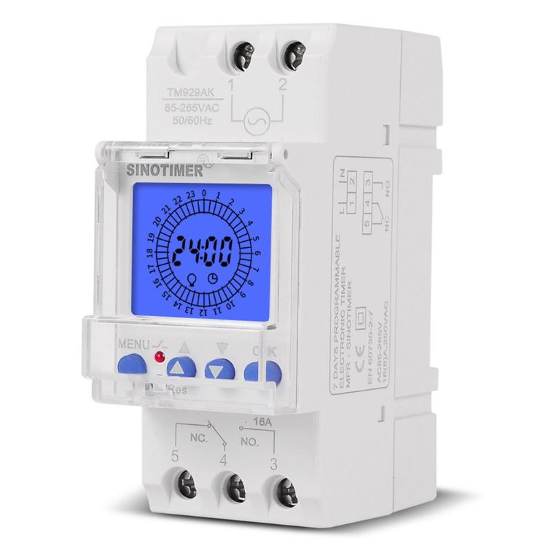 Timers SINOTIMER TM929 24-Hour Analog Timer Din Rail Mount Backlight Digital Industrial Time Switch Relay Home Appliances Timing Device
Timers SINOTIMER TM929 24-Hour Analog Timer Din Rail Mount Backlight Digital Industrial Time Switch Relay Home Appliances Timing Device