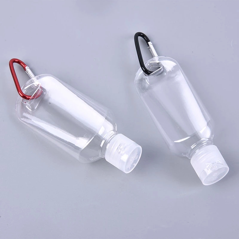 50ml Portable Plastic Empty Alcohol Bottle Key Rings for disinfectant and hand sanitizer Travel bottle with keychain Wholesale Price