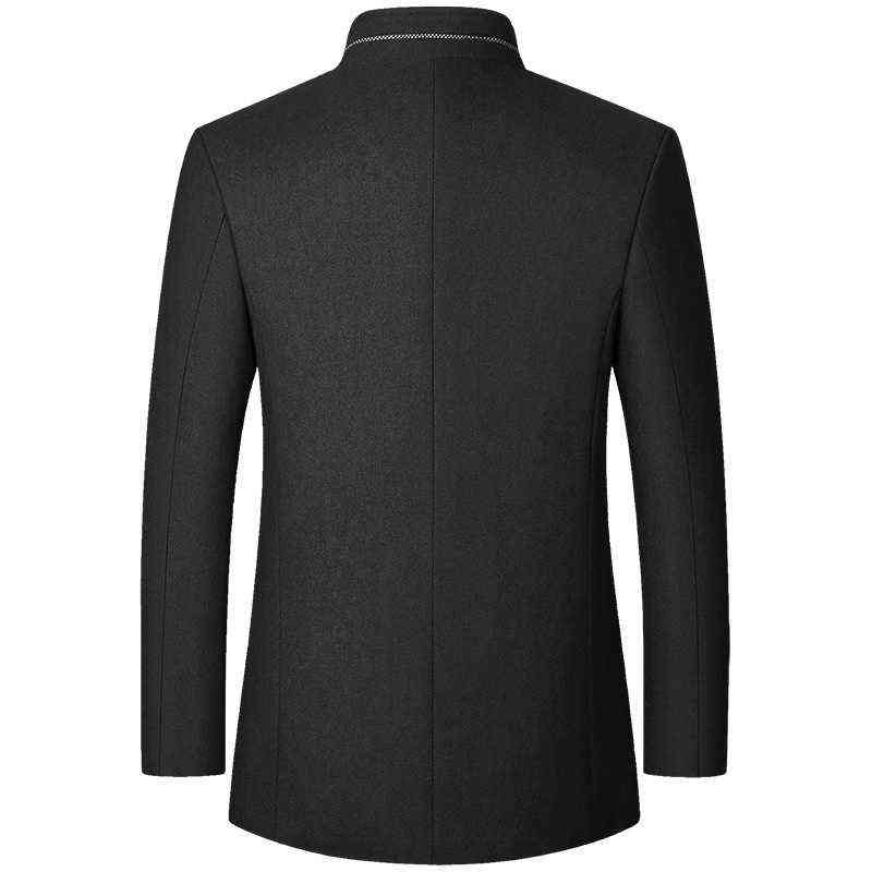 Wool Blend Coat Men Winter Fashion Men's Wild Overcoat Male Thicken Keep Warm Jackets Trench Outerwear Wool Coat Stand Collar 211119