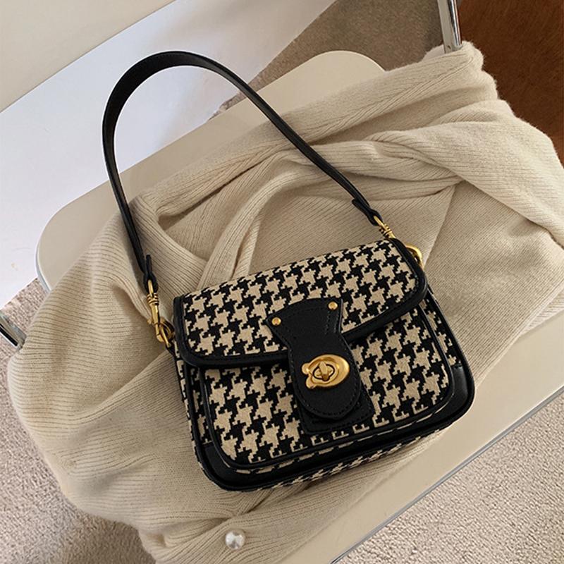 Vintage Bag Purse Women Houndstooth Luxury Designer Handbag Satchel Shoulder Sac A Main Femme Borse Da Donna Torebki Damskie, As shown
Vintage Bag Purse Women Houndstooth Luxury Designer Handbag Satchel Shoulder Sac A Main Femme Borse Da Donna Torebki Damskie, As shown