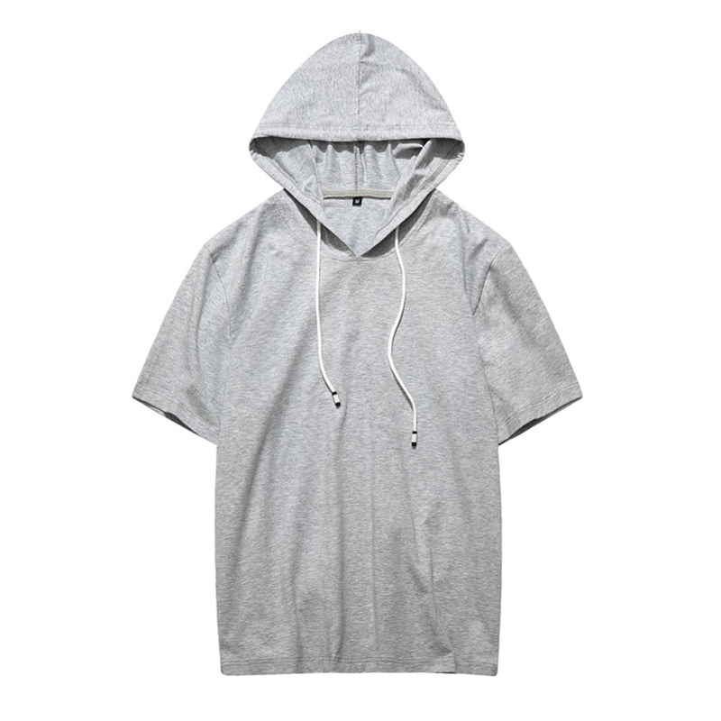 Cotton 100% Hooded New Clothing 8 colors Solid T Shirt Men Tshirts Fitness Casual For Male Summer Skateboard Top Tees Boys T200516