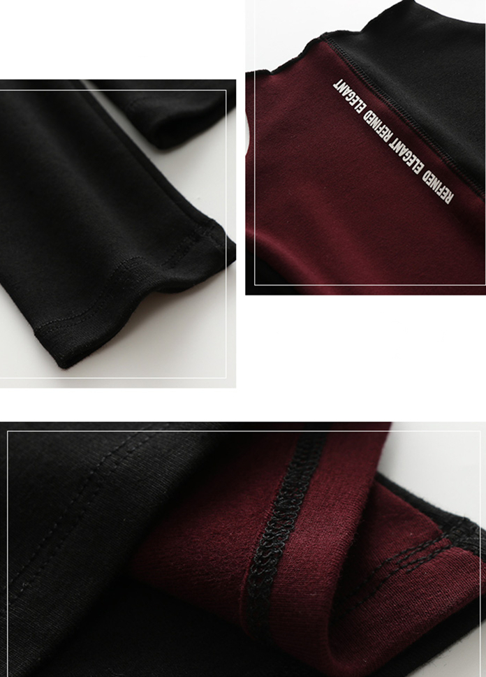 New Women Spring/Autumn Slim T-Shirt Patchwork Bottoming Long Sleeve Casual Korean Minimalist Triko Top Tees Sanded T07833B 210310