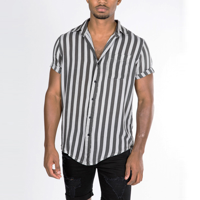 2021 Striped Fashion Hawaiian Shirts Summer Streetwear Casual Hip Hop Lapel Neck Male Button Sleeve Short Tops Clothes Blouses J6xn, Black 
2021 Striped Fashion Hawaiian Shirts Summer Streetwear Casual Hip Hop Lapel Neck Male Button Sleeve Short Tops Clothes Blouses J6xn, Black