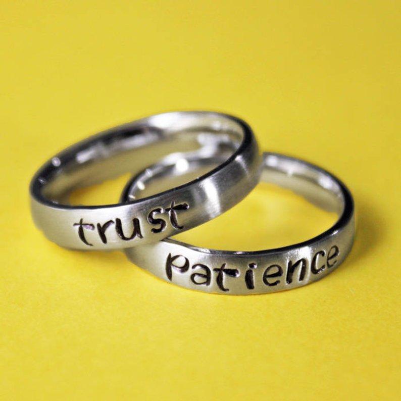 Cluster Rings Trust Ring Patience Mantra Intent Inspirational Little Word Of The Year Jewelry YLQ6572, Golden;silver
Cluster Rings Trust Ring Patience Mantra Intent Inspirational Little Word Of The Year Jewelry YLQ6572, Golden;silver