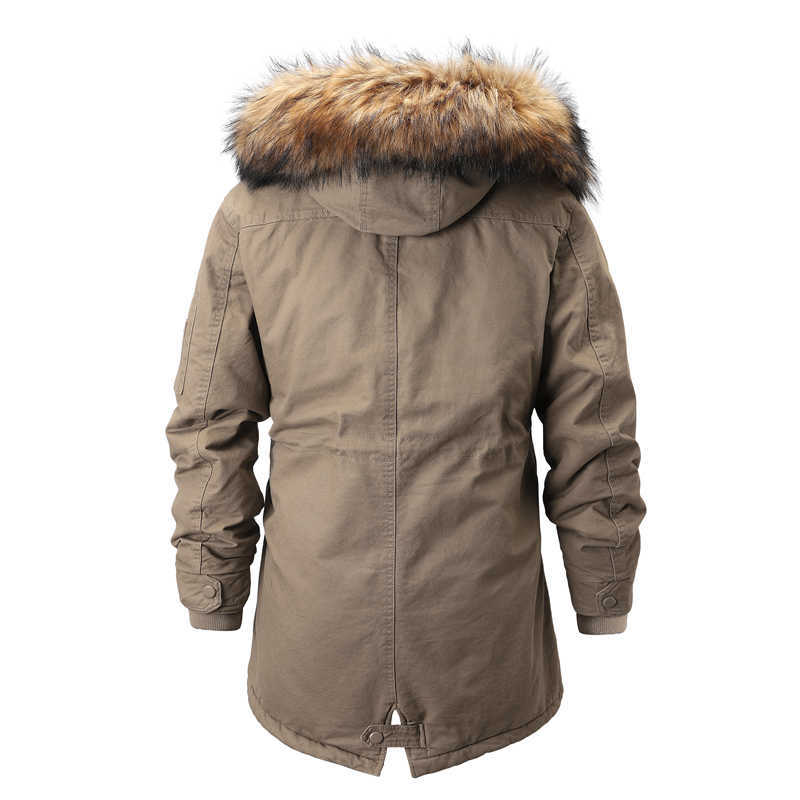 Fur Collar Hooded Men Winter Jacket Fashion Warm Wool Liner Man Jacket and Coat Hat Detachable Windproof Male Parkas 211014