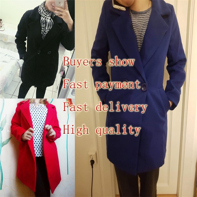 YICIYA Autumn Winter jacket women overcoat wool coat suits plus size 3xl 4xl large big long black slim blend clothes outerwear 210218